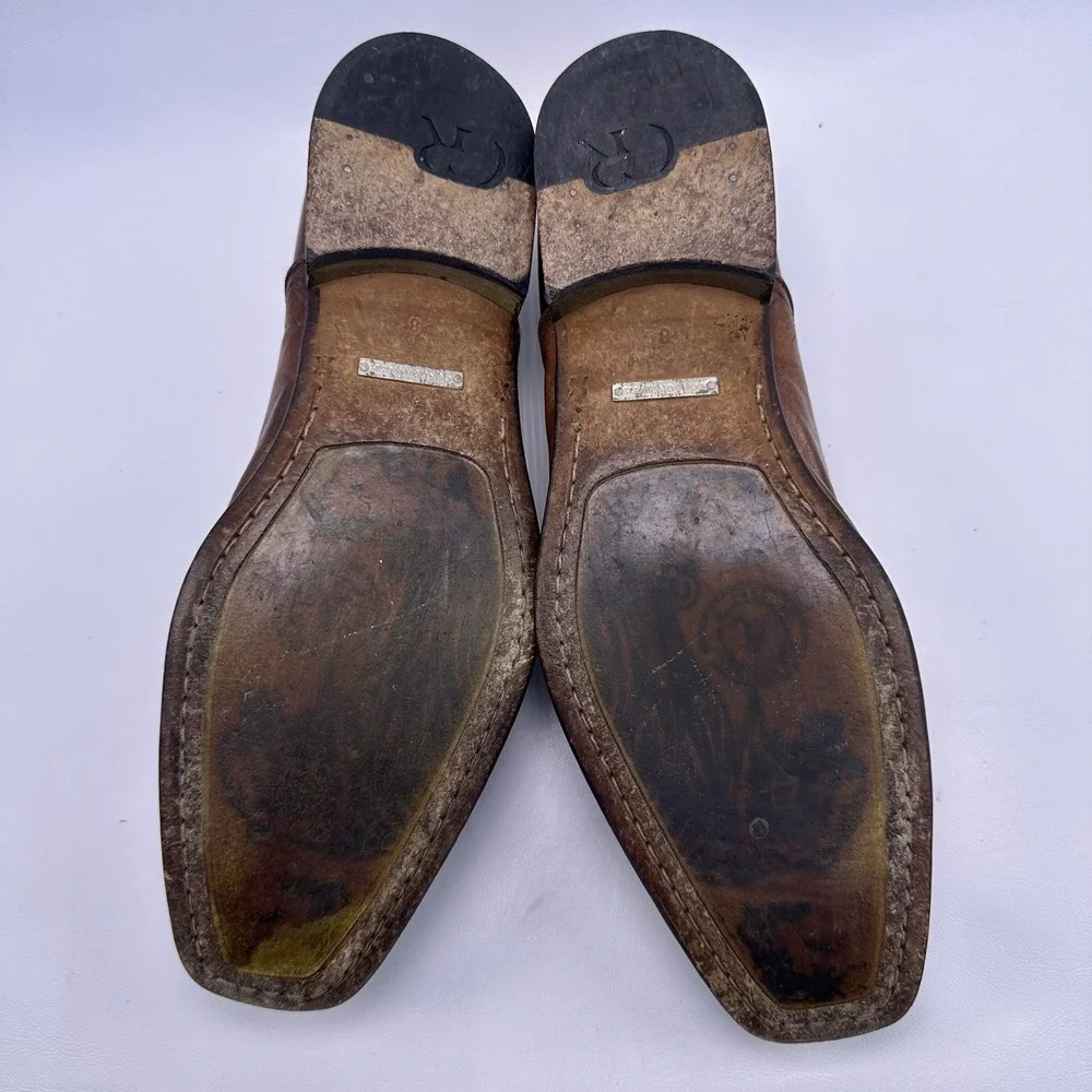 GORDON RUSH Men's Brown Soft Leather Shoes Slip On Loafers Size‎ 8